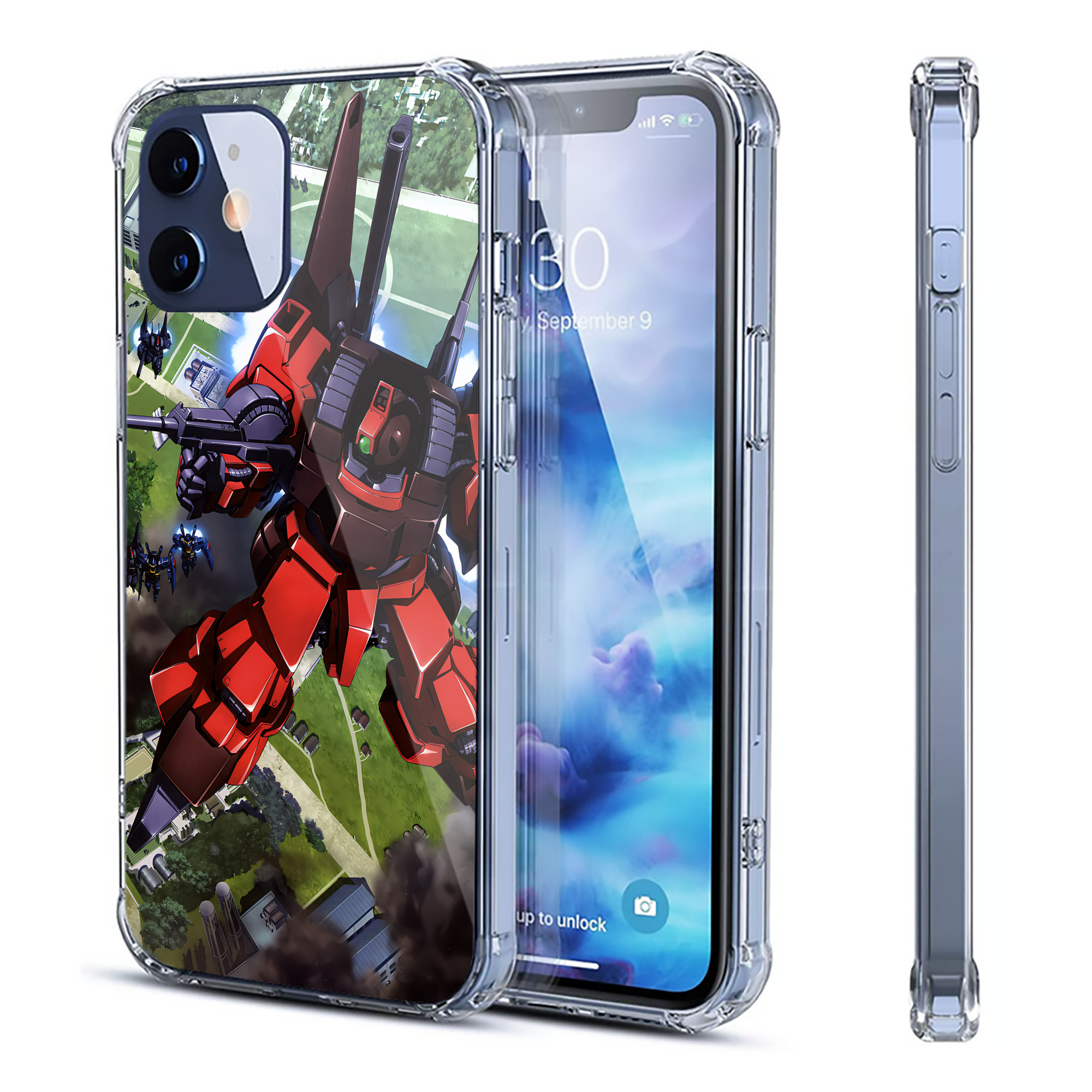 （画像用） 機動戦士ガンダム Mobile Suit Gundam 【iPhone 12シリーズ対応】透明スマホケース（クリアソフトケース）